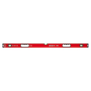 BIG-RED180  Alu-Wasserwaage mit 890gr./lfm (+/-10%),  Dimension 59 x 26mm, Toleranz 0,3mm in Standartposition,  2 x gummi-gepolsterte Griffe