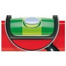 BIG-RED180  Alu-Wasserwaage mit 890gr./lfm (+/-10%),  Dimension 59 x 26mm, Toleranz 0,3mm in Standartposition,  2 x gummi-gepolsterte Griffe