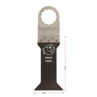 42 mm Breit Tauchsägeblätter, Bi-Metall, Supercut-Aufnahme 1,6 mm Zahnteilung;, Kunststoff, Nägel oder Stahl bis 2mm