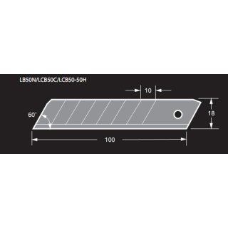 18mm Ersatzklingen für Cuttermesser Tajima 50 St. im Köcher, Eisgehärtet, Razar Black