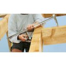 600mm Lang, Sparrenzwinge mit Spitze, Ganzstahl,  120mm Ausladung, mit Spezialdruckplatte, schweckbar 35 Grad, Schiene 27 x 13mm,