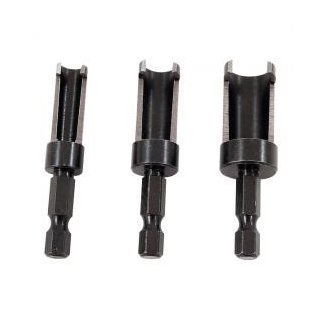 3 pc. Plug Cutter Set, 1/4" hex. Shank (1/2", 3/8", 1/4")