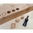3 tlg. Plug Cutter Set, 1/4" hex. Shank 12,70mm,  6,35mm,  9,5mm