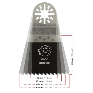 65 mm Breit Multiaufname, z.B. Fein Multimaster Japanzahnung, BI-Metall, für Holz, Kunststoff
